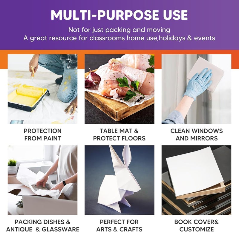 Donyang Packing Paper Sheets for Moving Essentials, 26" x 15" Newsprint Paper for Small Medium Large Moving Boxes, 350 Sheets Wrapping Paper for Packaging, Shipping Supplies, Dishes Glasses Box Filler 9 lbs - Image 3